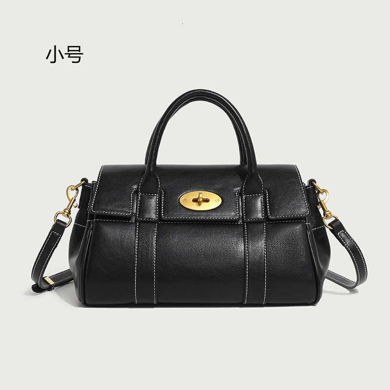 New trendy soft leather tote bag with oil-wax finish for comfortable commuting, large capacity, hand-held, single shoulder strap, crossbody design H26