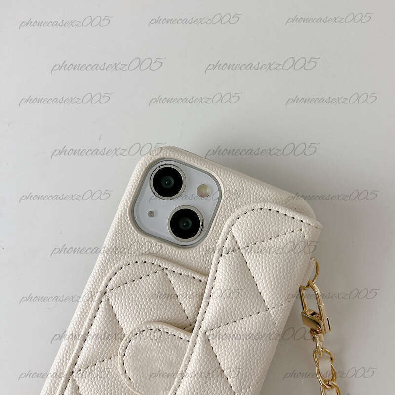 Crossbody Designer Phone Case Minimalist Caviar Case For 17 Pro Max With Card Slot 16 Luxury Chains Card Holder Protective Case Camera Protection - view 3