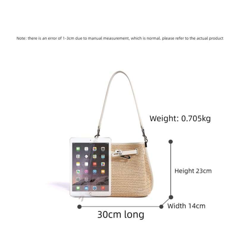Ins Summer Woven Bucket Bag Beach Vacation Casual Lazy Style Versatile Shoulder Crossbody Handbag