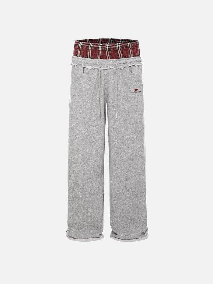 Men's Pants American Retro College Style Loose Fit Two-Piece Set With Double Waist Head Fake Bathroom For Sports Leisure Fashion