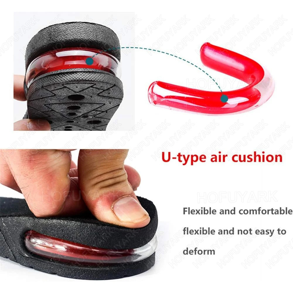 Height Increase Insole for Man Woman Shoes Heel Lift Inserts Heightening Booster Shock Absorbing Air Cushion Taller Shoe Insoles 260521
