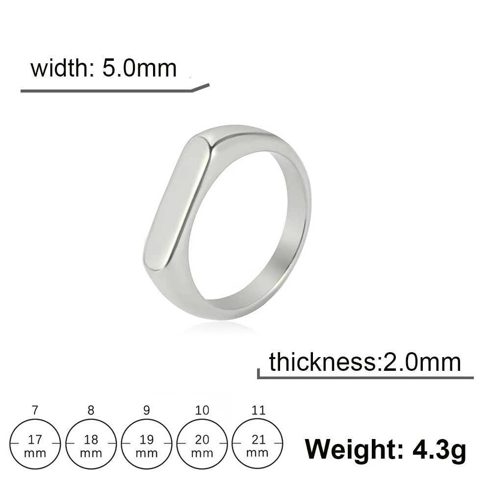 Skyrim Stainless Steel Signet Rings for Men Women Minimalist 5MM Wide Finger Rings 2026 Trend Wedding Couple Jewelry Gift HotR260522