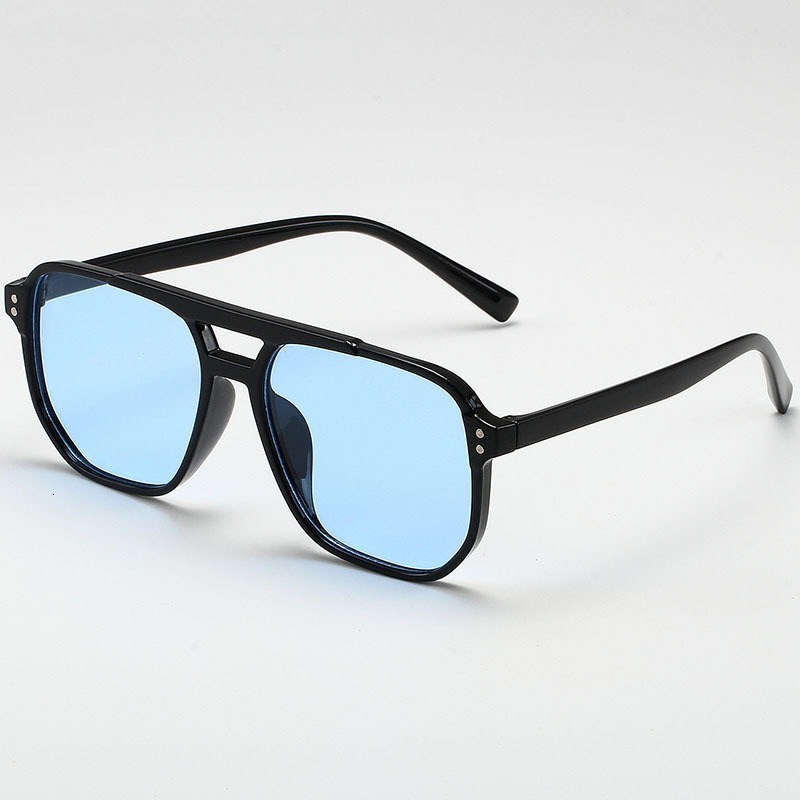 Designer Sunglasses - Retro Double-bridge Sunglasses - Fashionably Simple Large-frame Style - Beach Style - Outdoor Sun Protection - Luxurious Combina