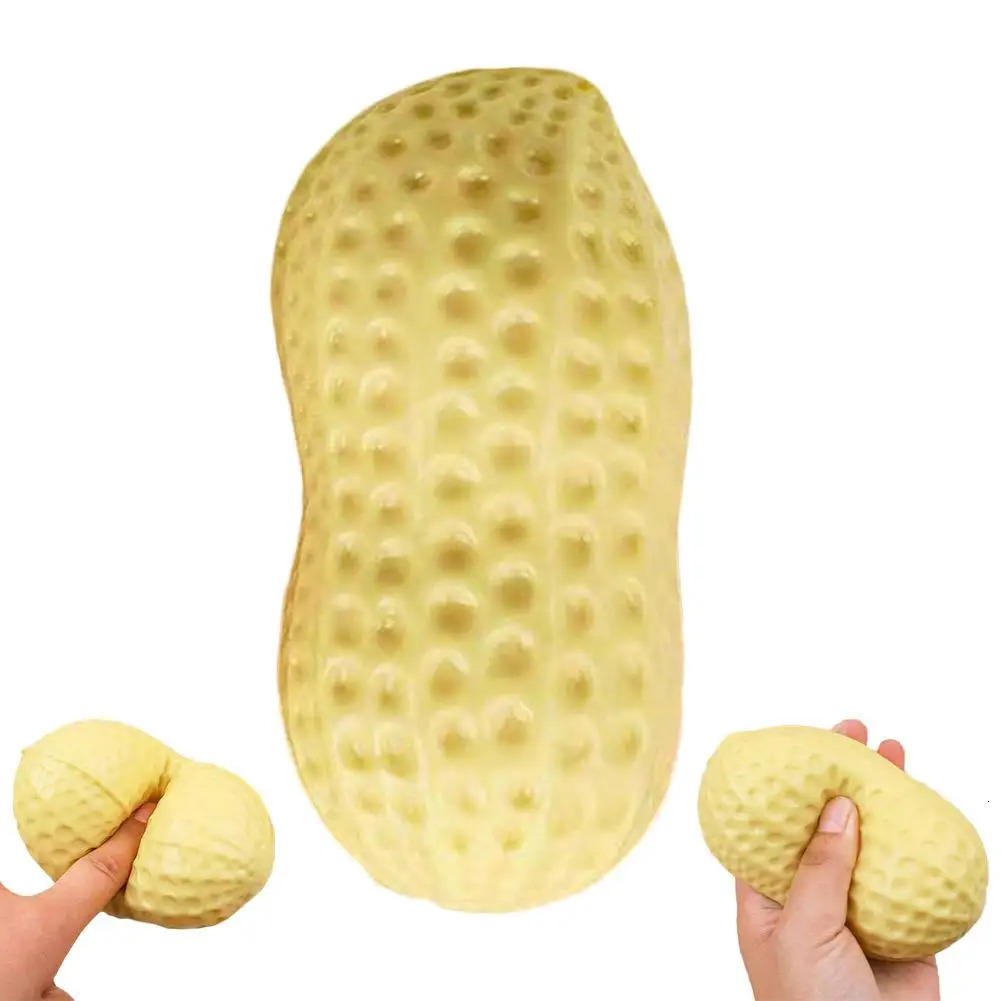Peanut Shaped Stress Relief Toy TPR Material Squeeze Fidget Good Luck Symbol for Anxiety Desk Decor 260522