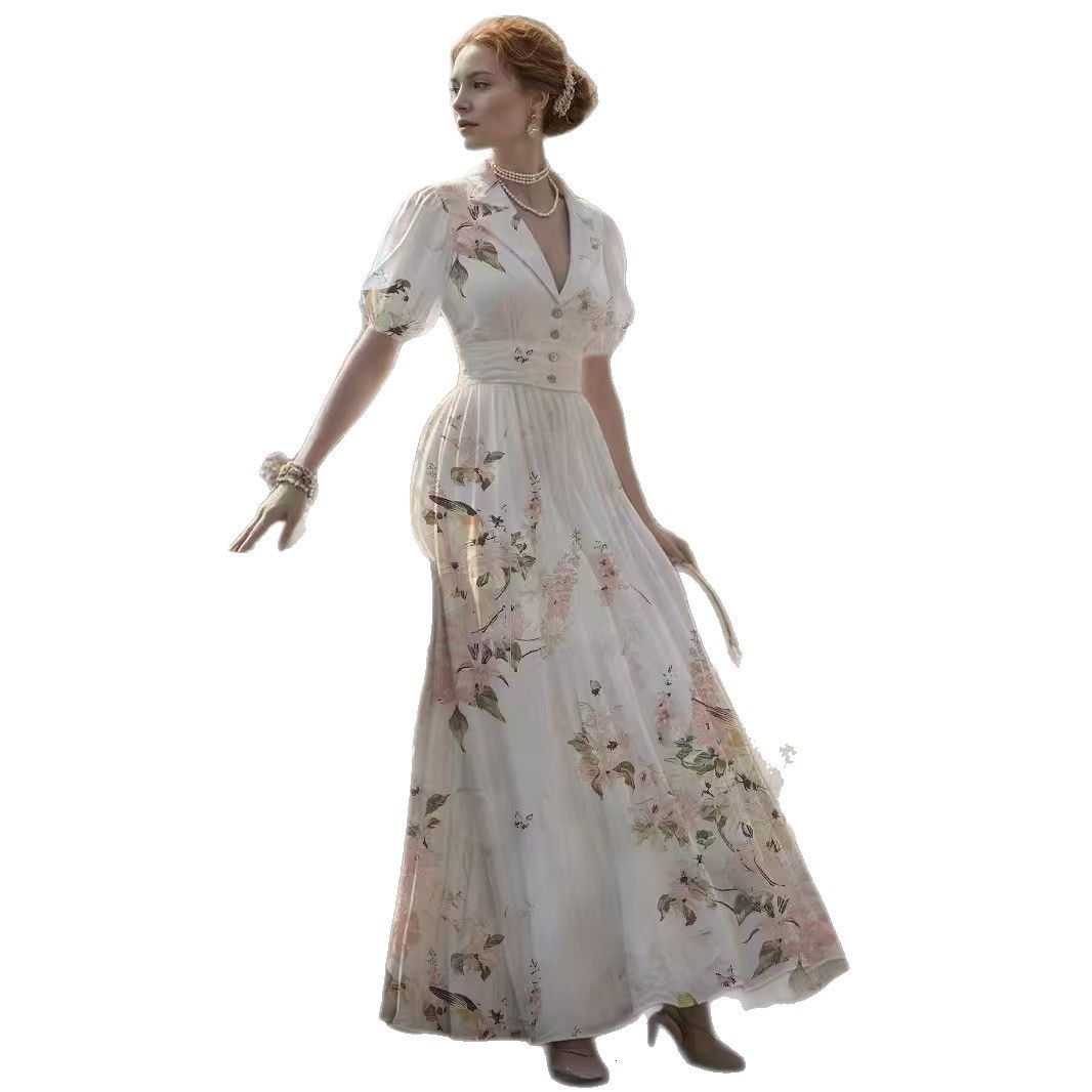 2025 New -Style Printed Long Dress240814