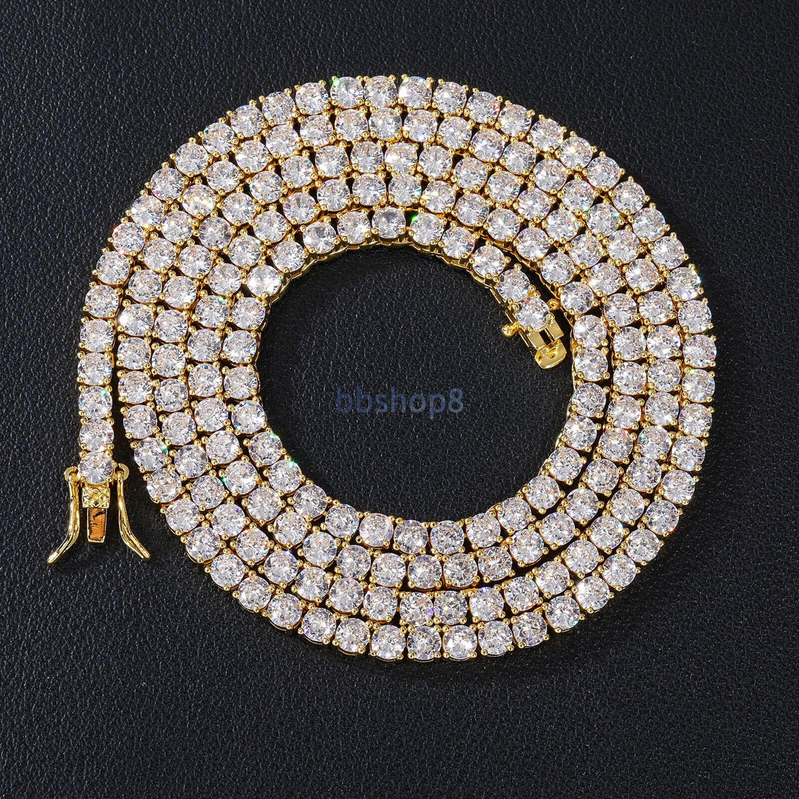 VVS Moissangite Tennis Necklace 4mm Sparkling Diamond Tennis necklace GRA tested tennis necklace is suitable for rock rappers to wear everyday wear - view 5