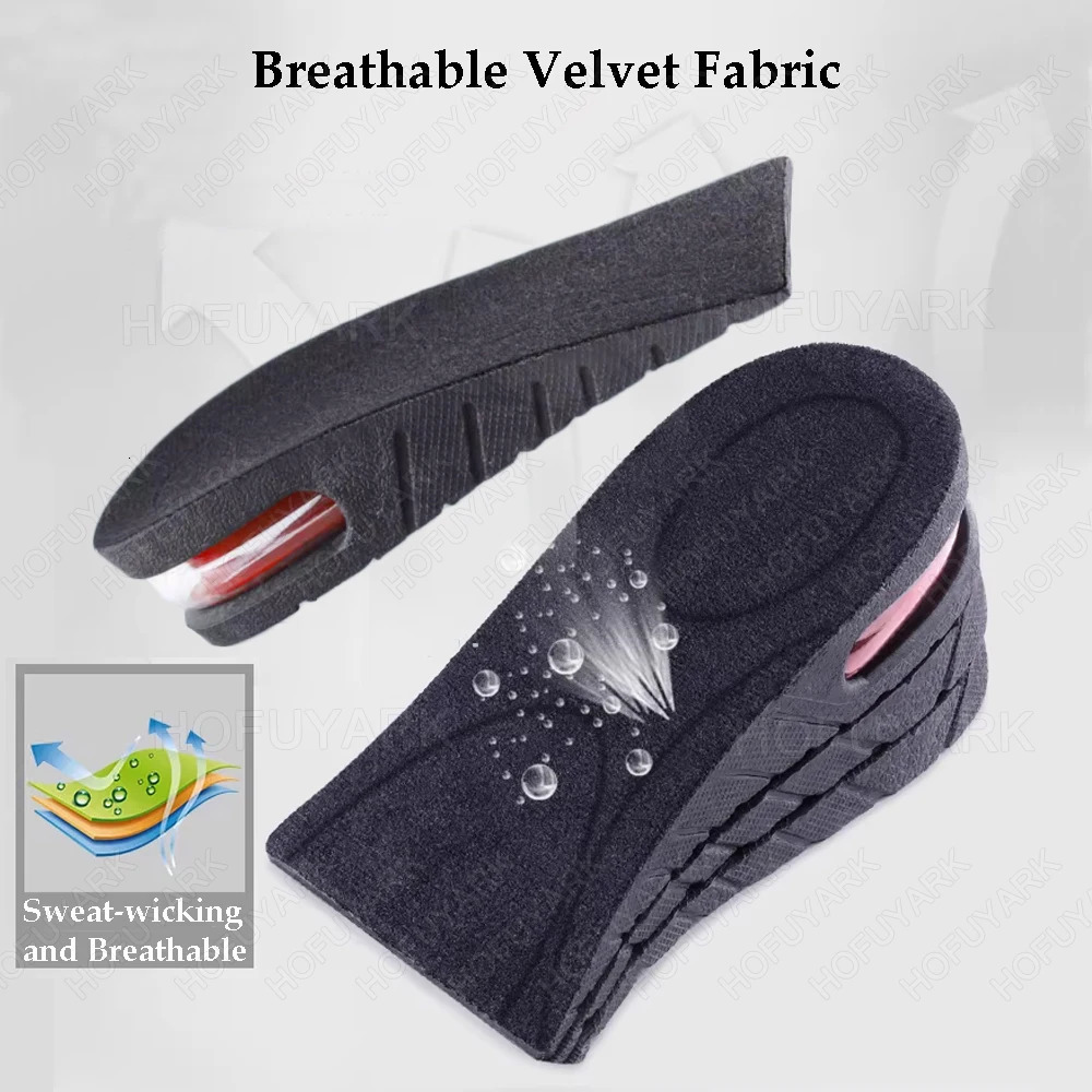 Height Increase Insole for Man Woman Shoes Heel Lift Inserts Heightening Booster Shock Absorbing Air Cushion Taller Shoe Insoles 260521