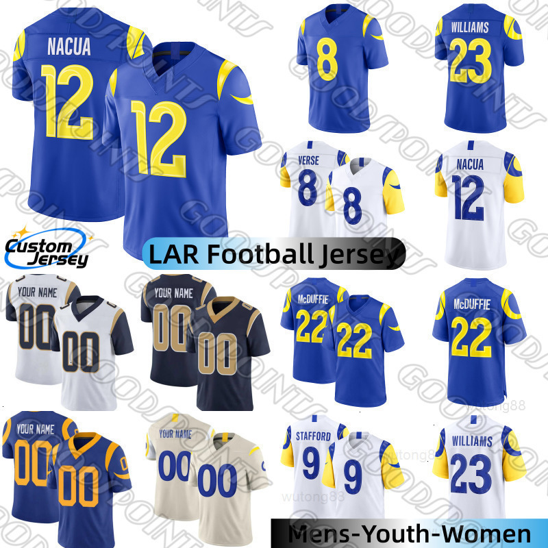 La Los Angelescity RamsS Jersey Puka Nacua RamsJersey Matthew Stafford Kyren Williams Ty Simpson Adams Jared Verse Trent McDuffie Kam Curl ram 2026 Fo