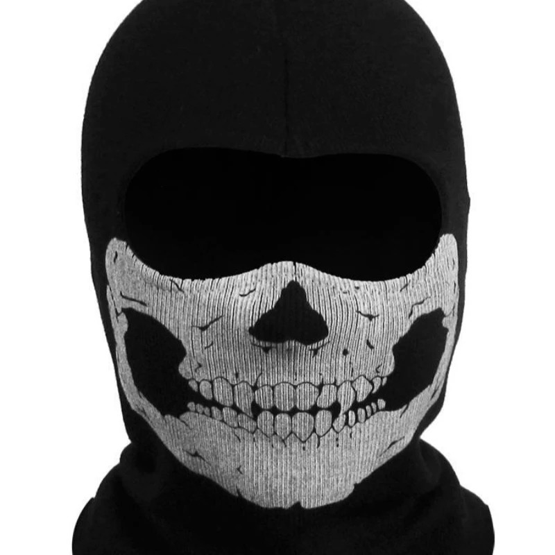 Full Face Mask Black Ghosts Print Balaclava with Skull Printed for Cosplay Party Motorcycle Bike Cycling Hiking Outdoor 260522