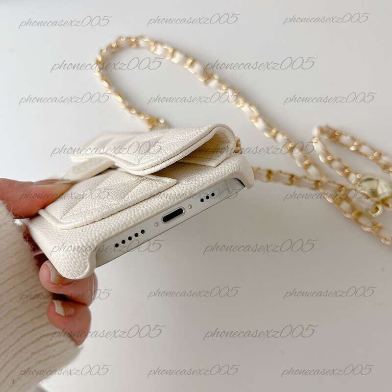 Crossbody Designer Phone Case Minimalist Caviar Case For 17 Pro Max With Card Slot 16 Luxury Chains Card Holder Protective Case Camera Protection - view 4