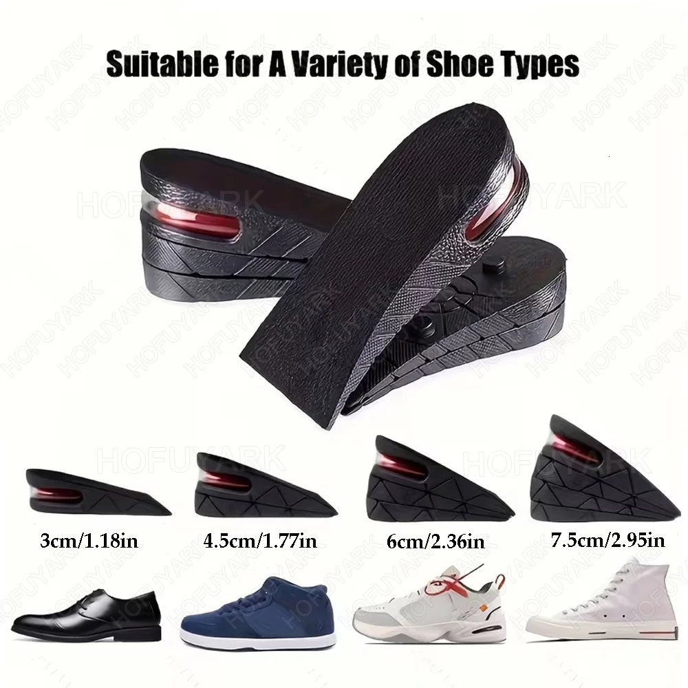 Height Increase Insole for Man Woman Shoes Heel Lift Inserts Heightening Booster Shock Absorbing Air Cushion Taller Shoe Insoles 260521