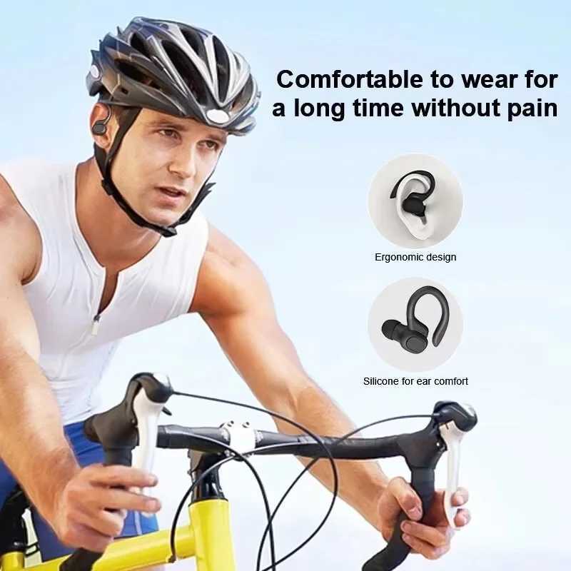 Wireless Earbuds Sport 53 Headphones with Noise Cancelling Mic 75H HiFi Stereo Over Ear Bud LED Display USB-C IPX6 C260522 - view 7