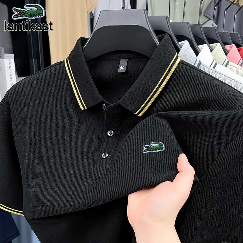 Noble Crocodile Men's Polo Shirt 2026 Summer New Design Business Collar Loose Comfortable Short Sleeve