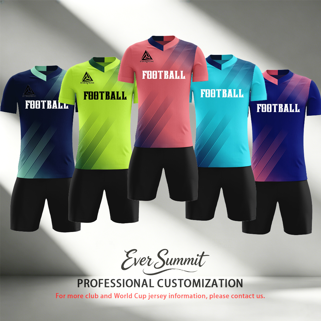 Custom Soccer Jersey Set Men Pink Purple Gradient Football Uniform with Shorts Personalized Name Number Breathable Quick Dry Kit