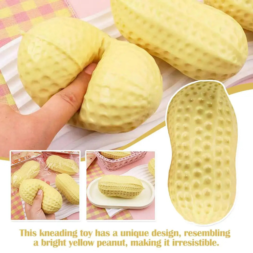 Peanut Shaped Stress Relief Toy TPR Material Squeeze Fidget Good Luck Symbol for Anxiety Desk Decor 260522