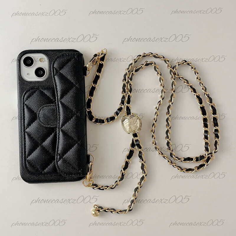 Crossbody Designer Phone Case Minimalist Caviar Case For 17 Pro Max With Card Slot 16 Luxury Chains Card Holder Protective Case Camera Protection - view 8