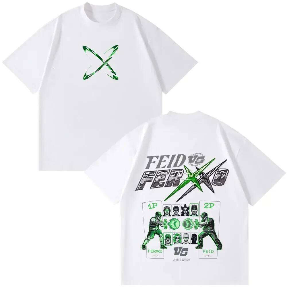 Men Women Hip-hop Fashion Feid Vs Ferxxo Tour 2026 Print T-shirt Summer Short-sleeved Casual Cotton T-shirts Fan Gifts J260522