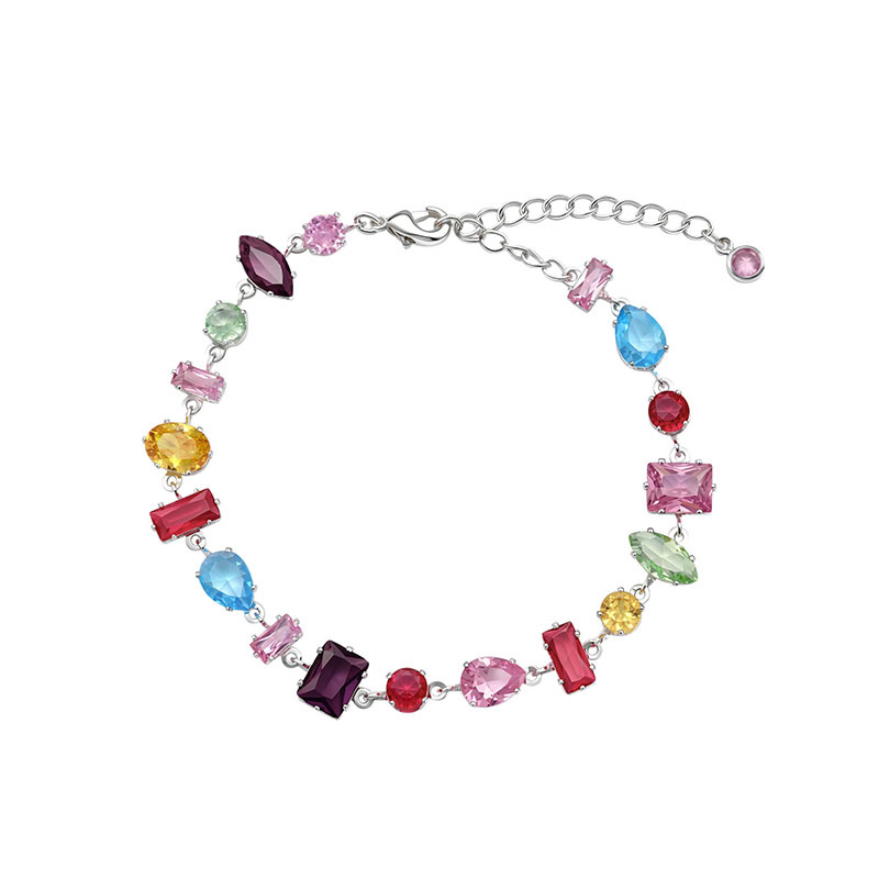 Necklaces Sweetheart Candy Colorful Crystal Zircon Necklace Light High End Heart Rainbow Clavicle Chain Gifts For Women Ins Niche Trend Visionice