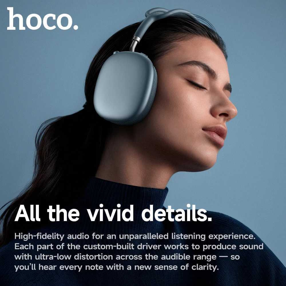 HOCO W65 Plus ANC Noise Reduction Bluetooth Headphones Over The Ear Wireless Big Earphone Hifi Sounds Sport Headsets With Button C260522