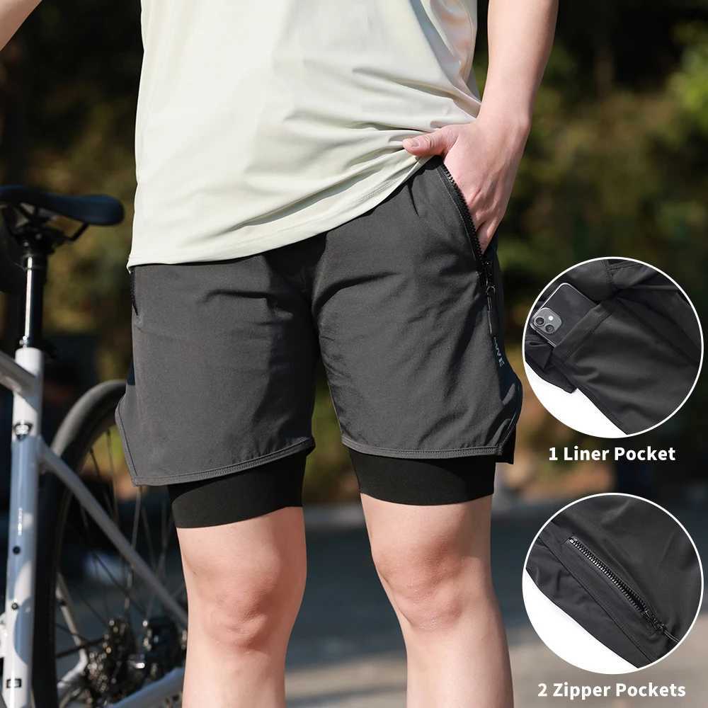 WOSAWE MTB Shorts Summer Men Cycling Shorts 2 in 1 Mountain Bike Padded Shorts Double Layer Downhill Bike Quick Dry Short Pants M260521 M260520