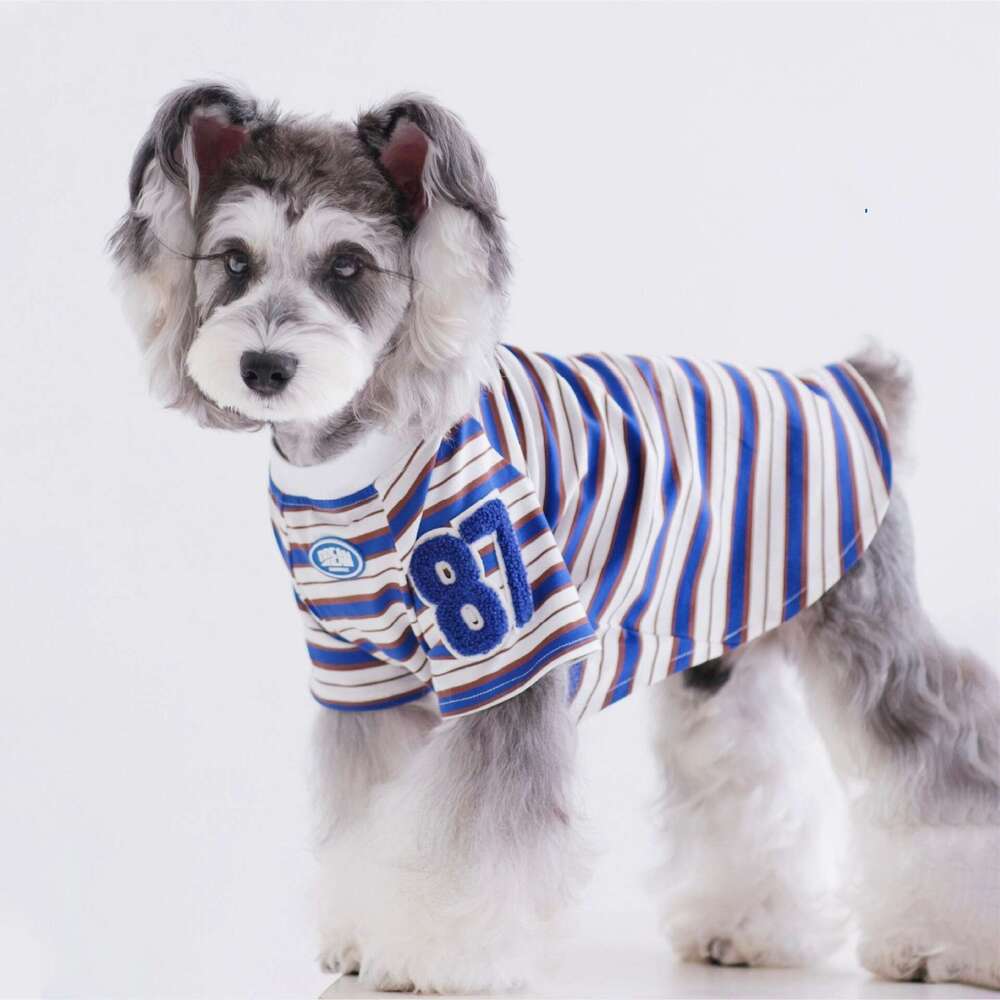 Direct From The Manufacturer: Summer Thin Striped T-Shirt Dogs, Anti-Shedding, Suitable For Small Medium-Sized Dogs Like Teddy And Pomeranian Bamubi - view 4