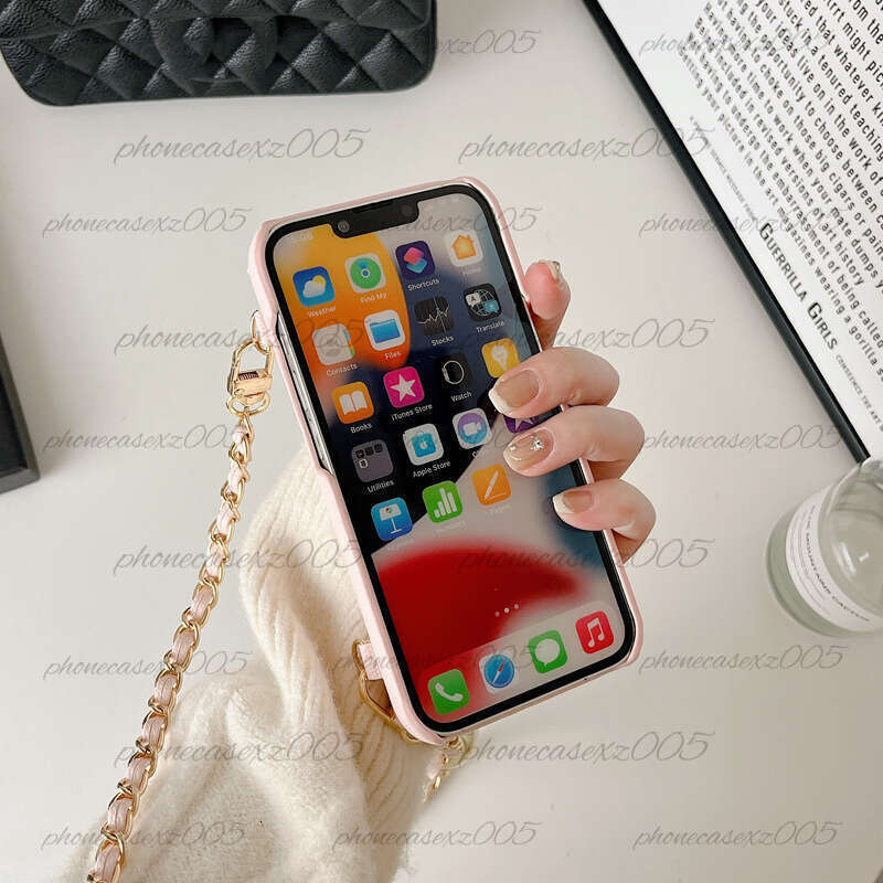 Crossbody Designer Phone Case Minimalist Caviar Case For 17 Pro Max With Card Slot 16 Luxury Chains Card Holder Protective Case Camera Protection - view 6