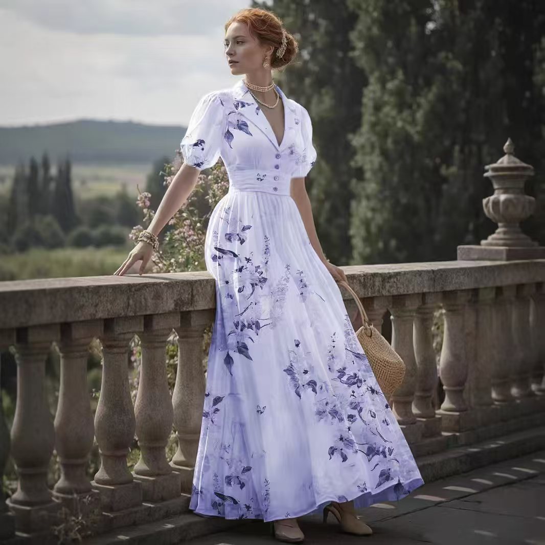 2025 New -Style Printed Long Dress240814