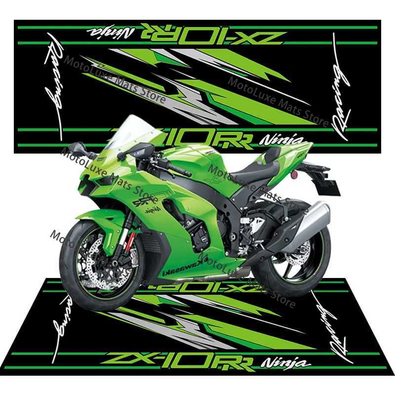 Anti Slip Kawasaki Motorcycle Display Rug Customized Garage Floor Mat Waterproof Racing Moto Parking Carpet Workshop Mat X260522