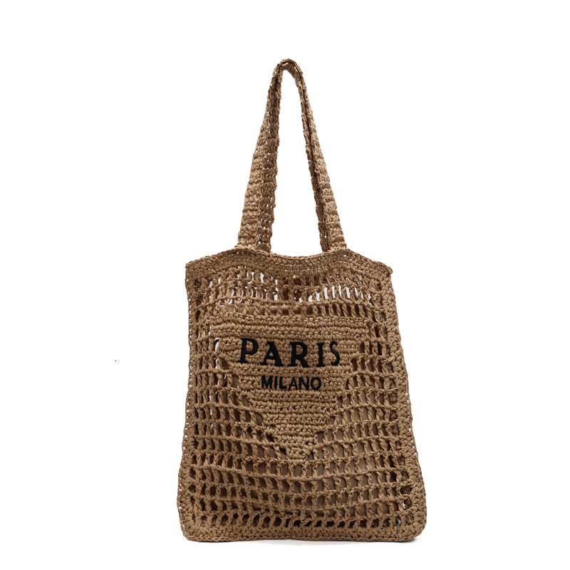 Designer Bag 2026 New Hollow Woven Women's Handbag Shoulder Summer Straw Large Capacity Tote Vacation Bag