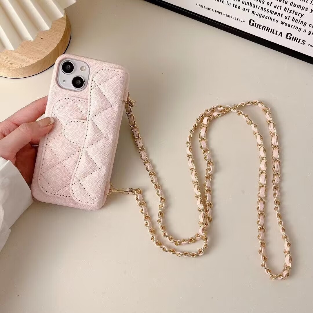 European and American Style iPhone 13 Pro Max Case Apple 12 Luxury 11 High-end X/14 Crossbody Leather Card Holder