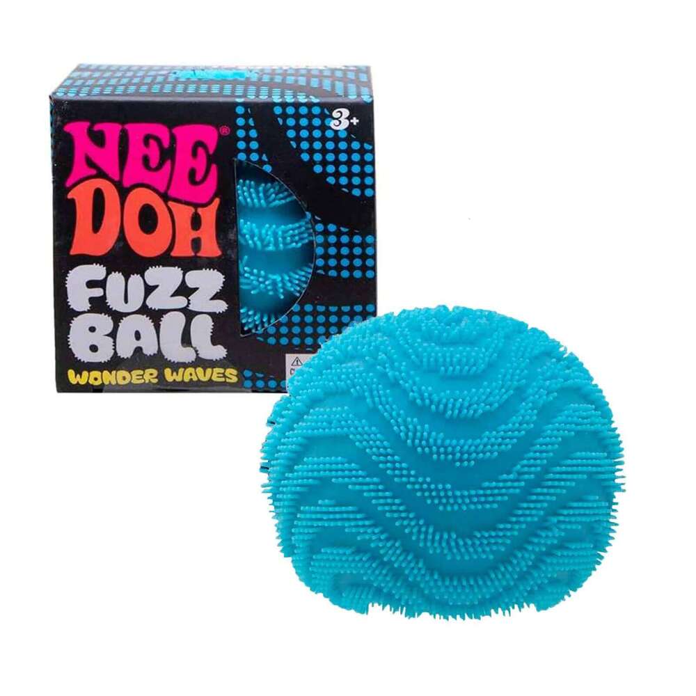 Nee Doh Fuzz Wonder Waves Sensory Squeeze Toy Textured Stress Relief Fidget Ball for Adults Kids 26L0523
