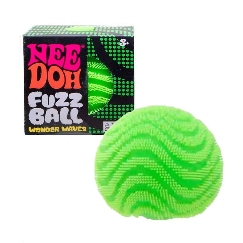 Nee Doh Fuzz Wonder Waves Sensory Squeeze Toy Textured Stress Relief Fidget Ball for Adults Kids 26L0523