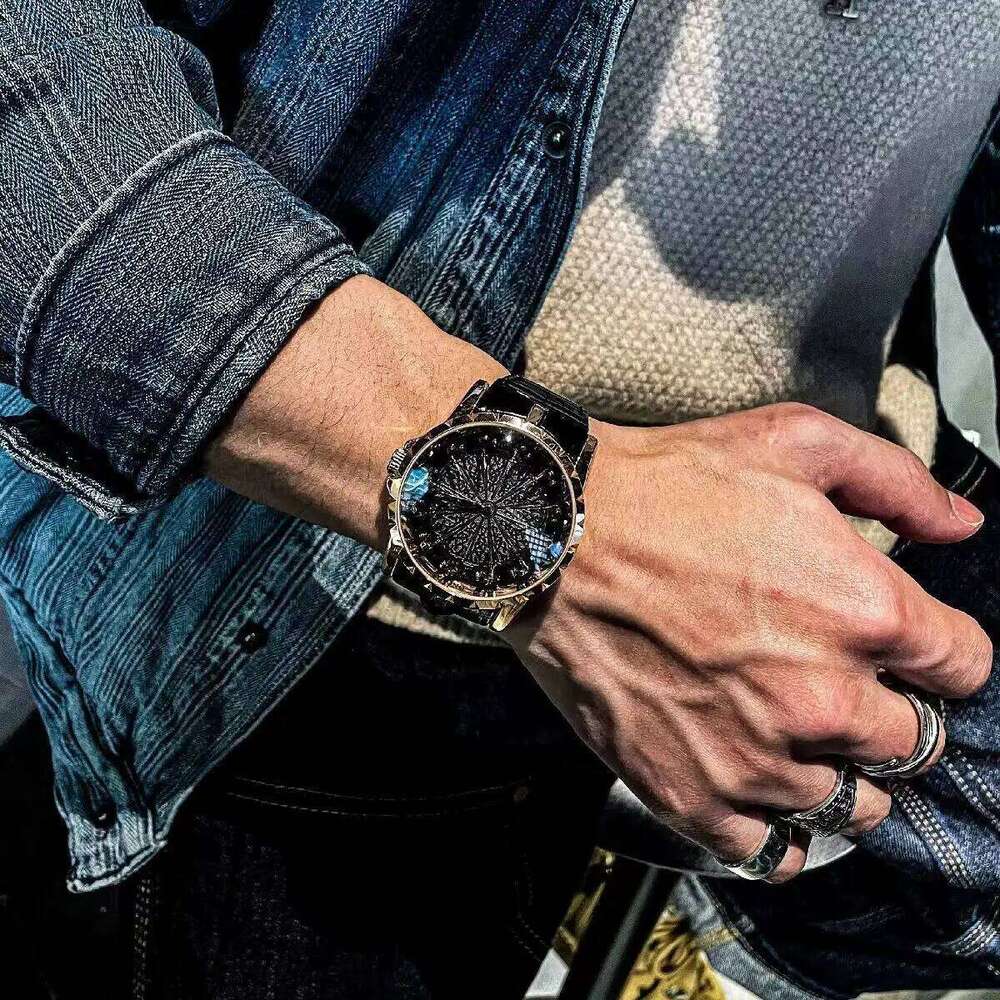 Luxurious and Elegant Knights of Twelve Tables Wormhole Concept Non-Mechanical Watch with Zodiac Signs, Niche Brand Men's Watch, Cas 26Y0523