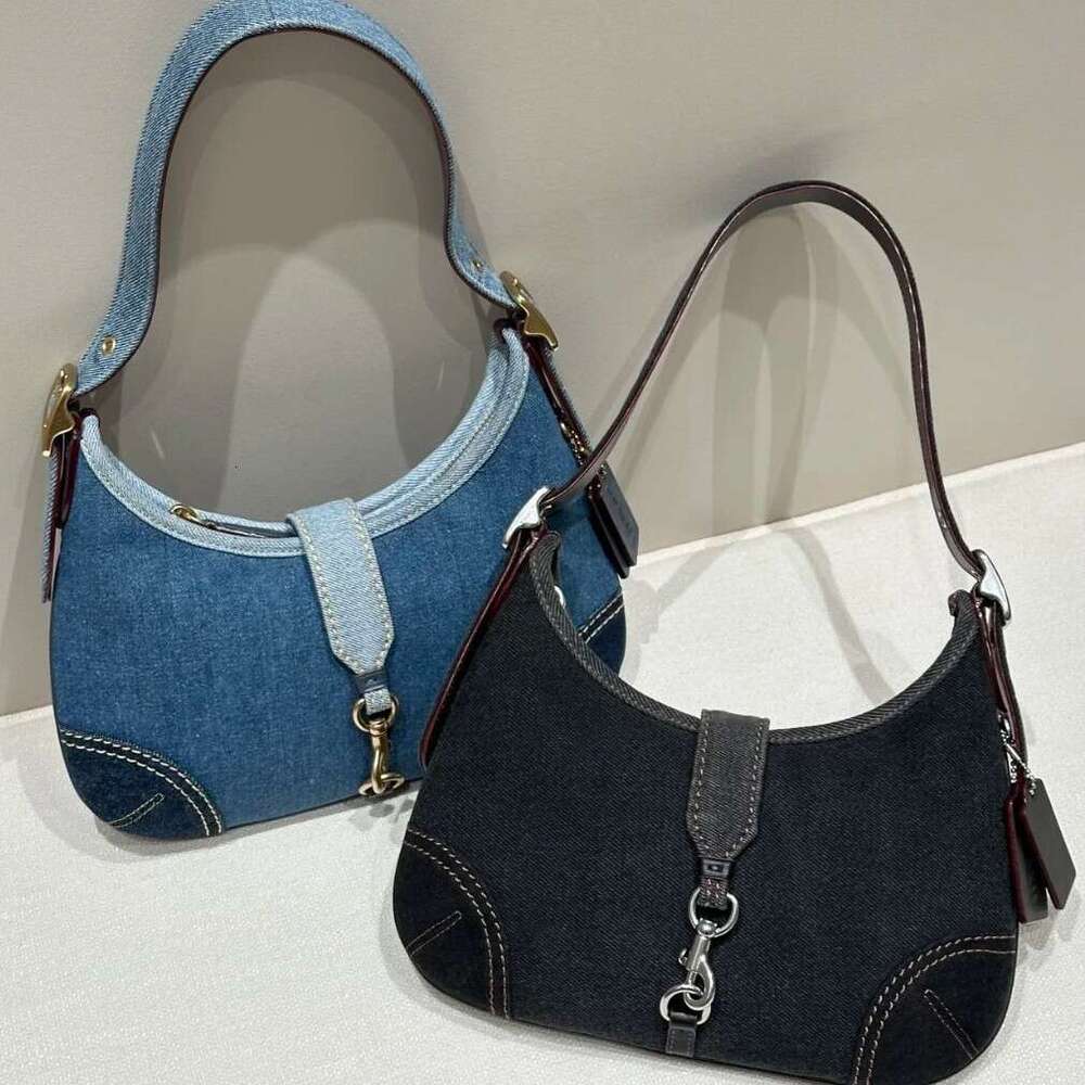 High-quality new half-moon denim vintage underarm pea shoulder crossbody bag