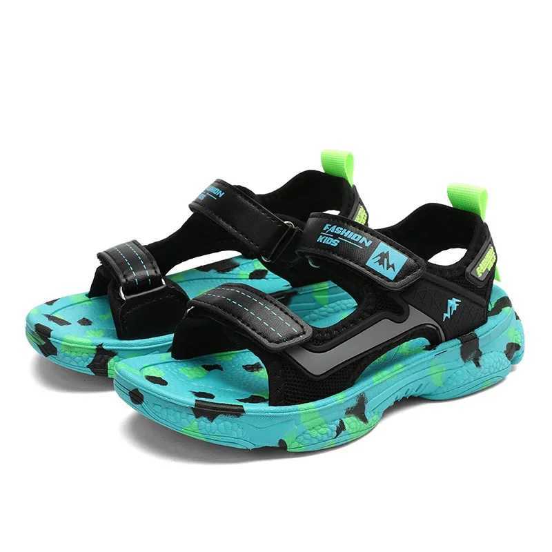 2025 Summer Boys Soft Sandals Fashion Children Shoes Autumn Light Cartoon Sandalias Flat Beach 4-12 Years Old Kids Shoes 12yrs C260522