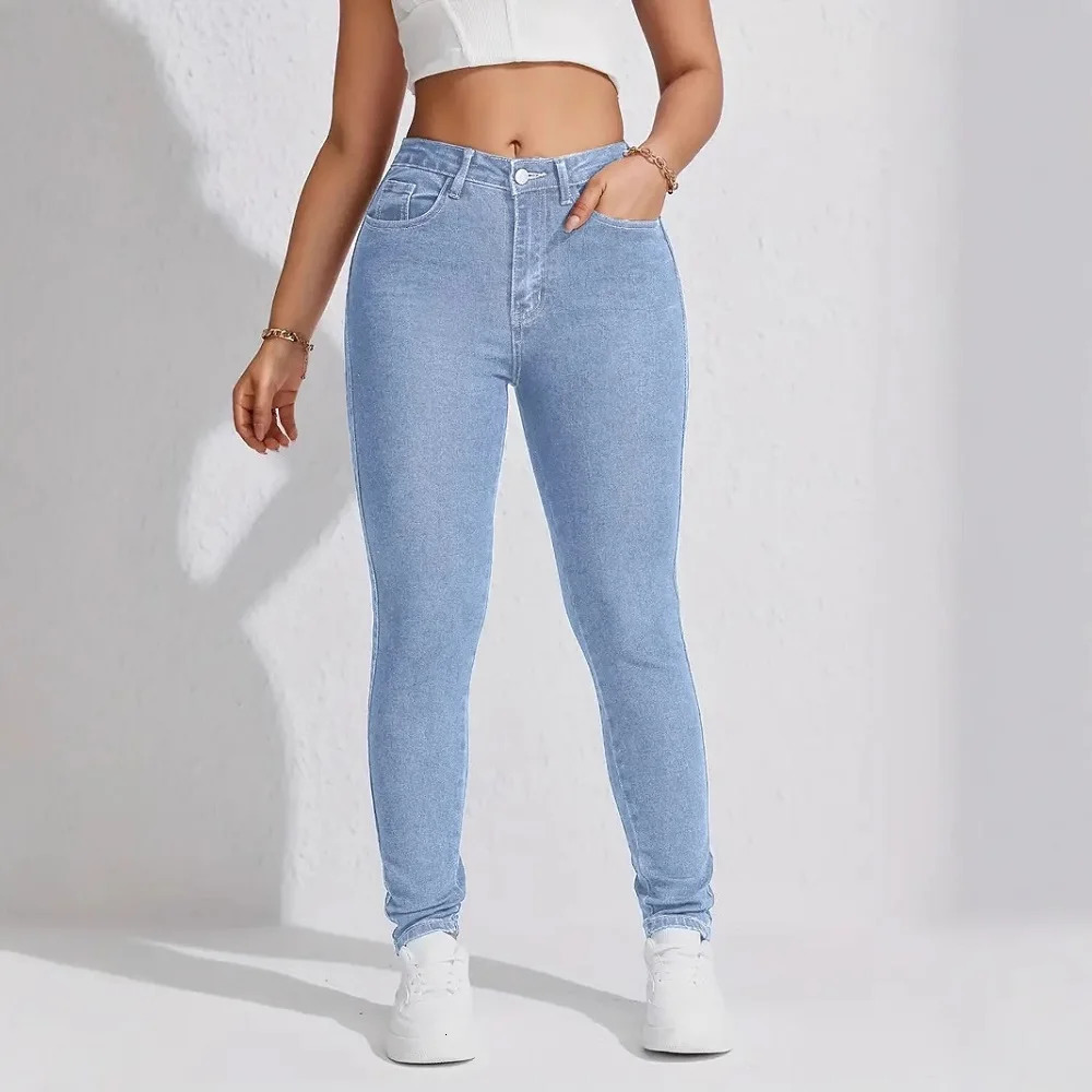 Women High Waist Stretch Denim Jeans Hip Lifting Skinny Pencil Pants Ladies Full Length Slim Solid Color Trousers 260520 - view 3