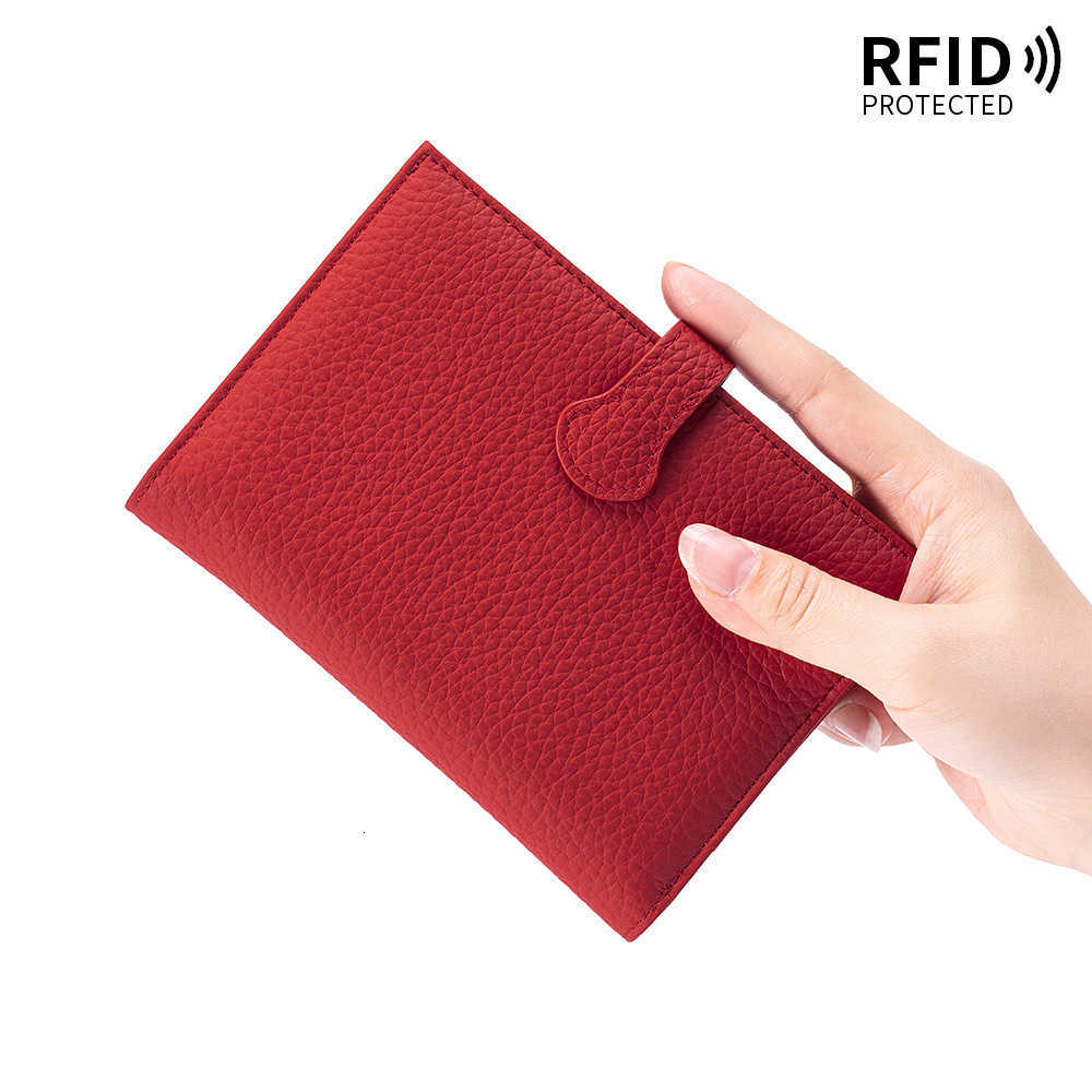 Leather multi-functional A7 loose-leaf notebook with detachable top-grain cowhide passport and ID storage bag and RFID wallet H260523