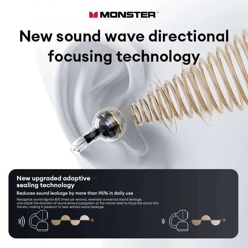 Choice Monster MQT65 OWS 6.0 Earphones Low Latency Earclip BT Headphones HD Call HiFi Music Game Sport Earbuds 26Y0523