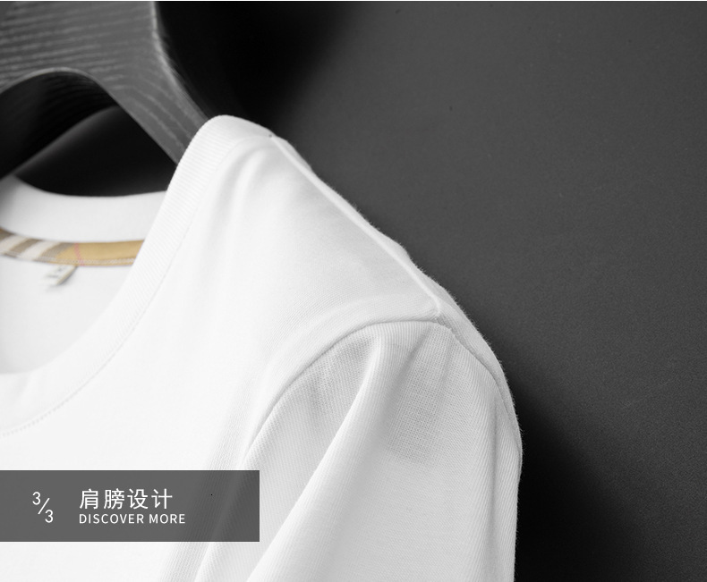 Luxury Brand Designer 2026 Summer New Mercerized Cotton T-Shirt Bear Patch Slim Fit Breathable Casual Fashion Round Neck Short Sleeve Daily Office