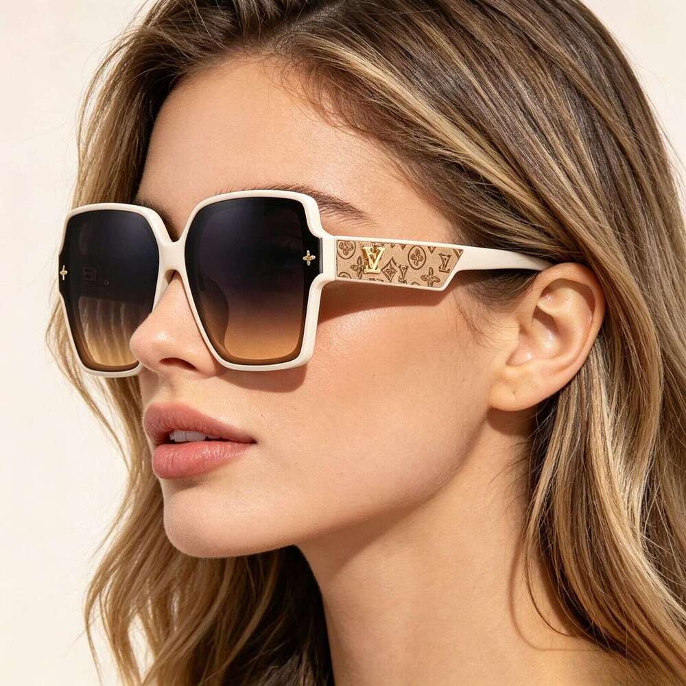Luxury Brand Designer Sunglasses European And American Fashion Square Sunglasses Ins-Style Women's High-End Chic Light Luxury Sun Protection Glas
