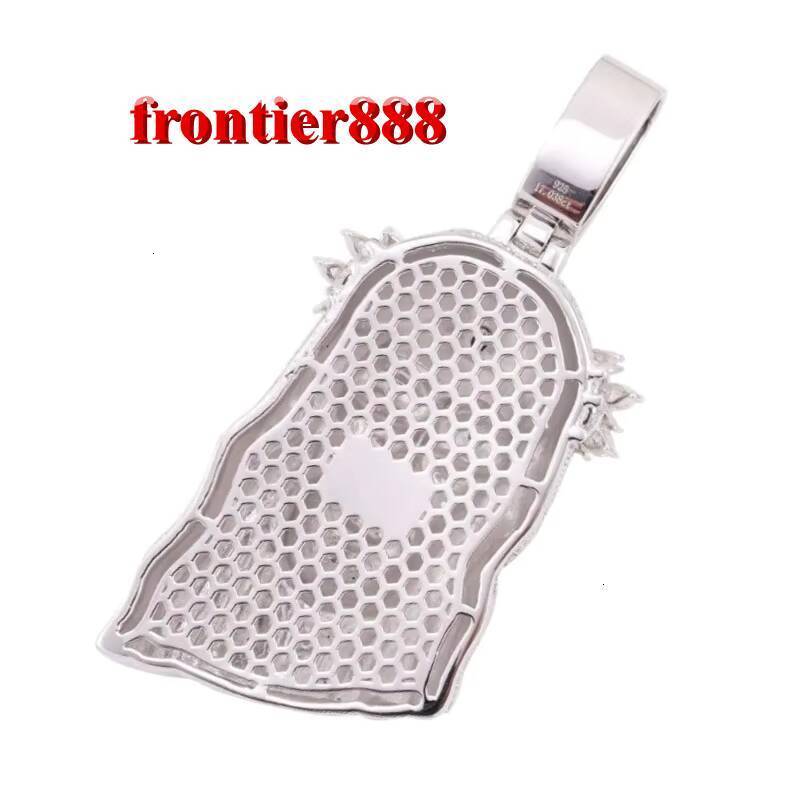 Hip Hop Style Mens 925 Sterling Silver Jesus Pendant Rhodium Plated with GRA D Color Moissanite Cluster Passes Diamond Tester