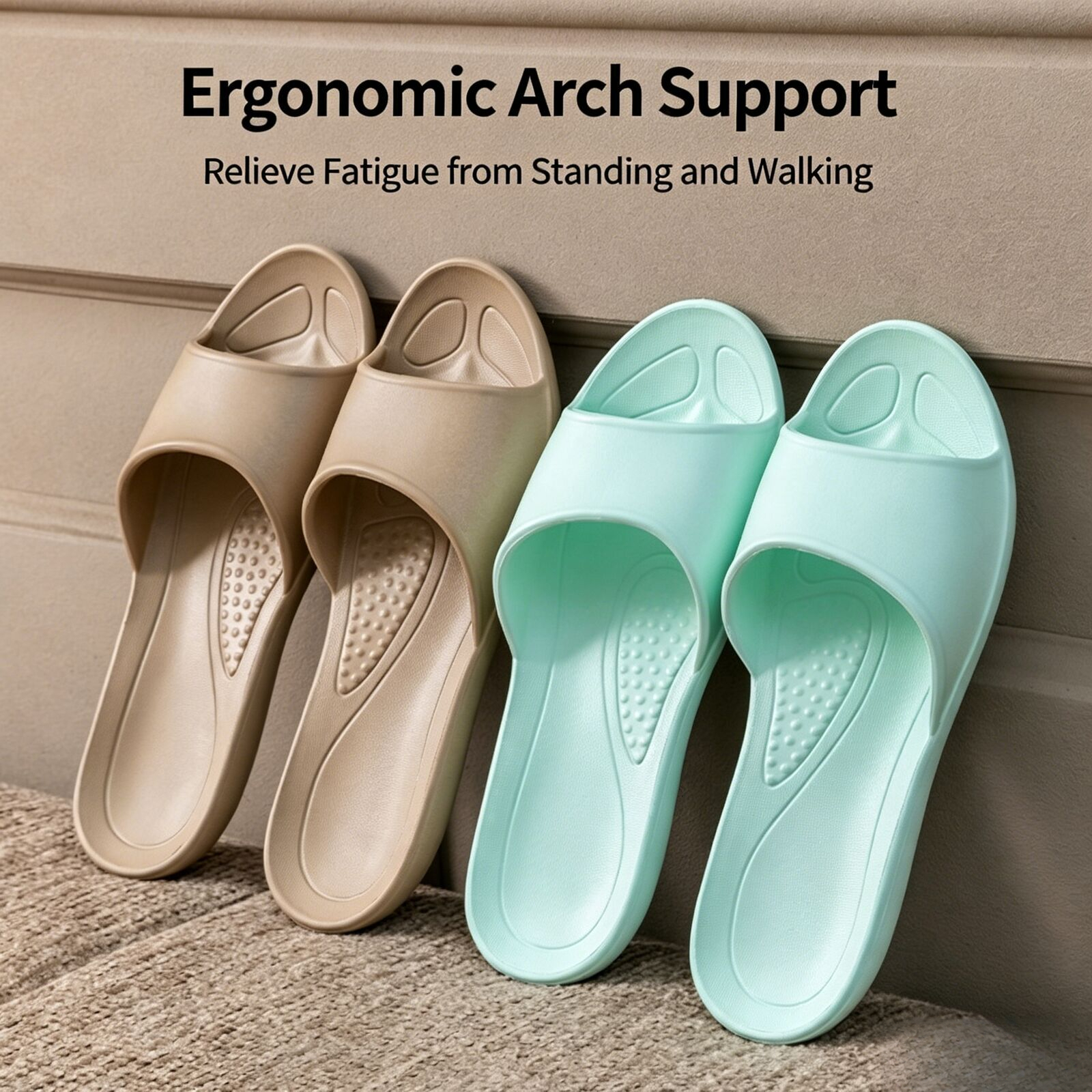 2026 New Taiwan Version Arch Support Slippers for Women, Home Bathroom, Bathing, Non slip Cool Slippers for Men, Summer