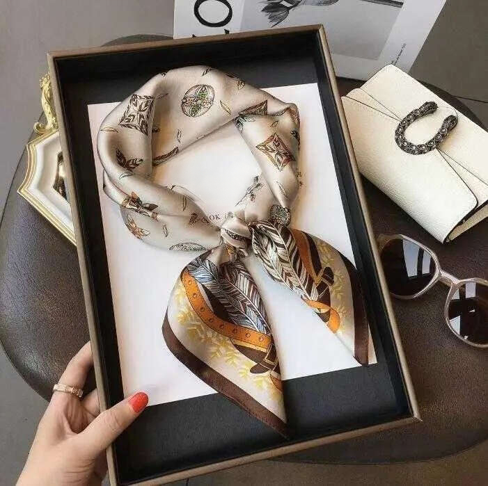 Scarf Silk Scarfs For Women Cap Shawl Lightweight Square Satin Head Wrap Medium Headband Shawl Character Letter Animal Print Dot Floral Neckerchiefs