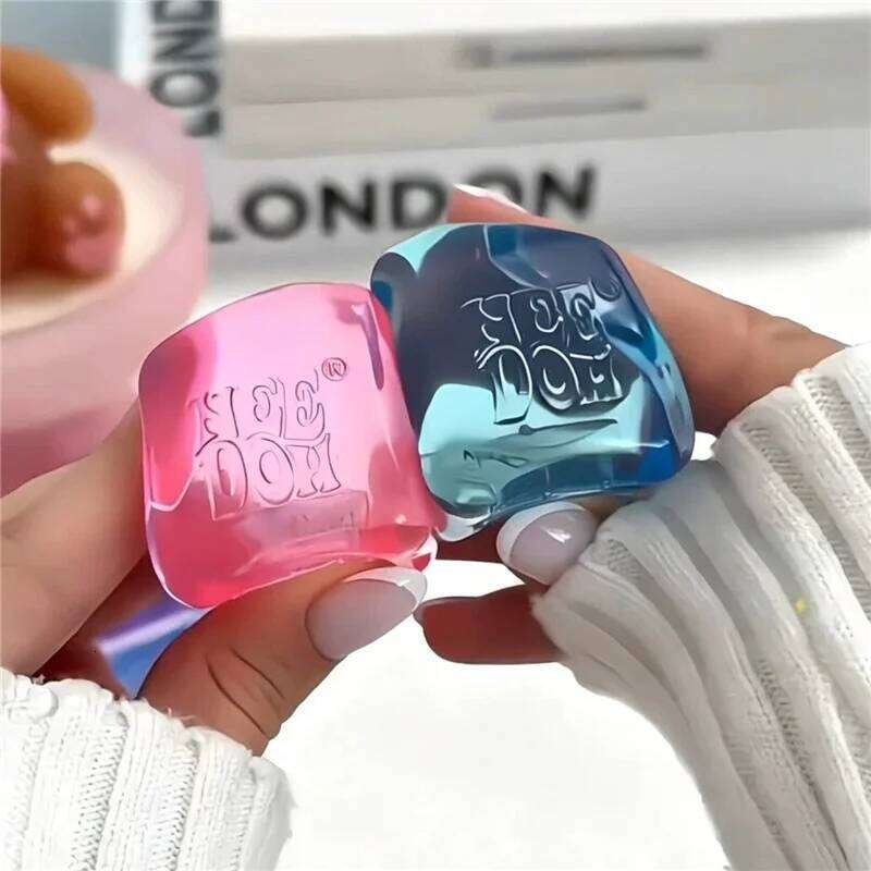 Needoh Nice Ice Baby Fidget Cube Set 4 Pack Super Solid Squish Sensory Non-toxic Squeeze Toys for ADHD and Autism Gift 26L0523