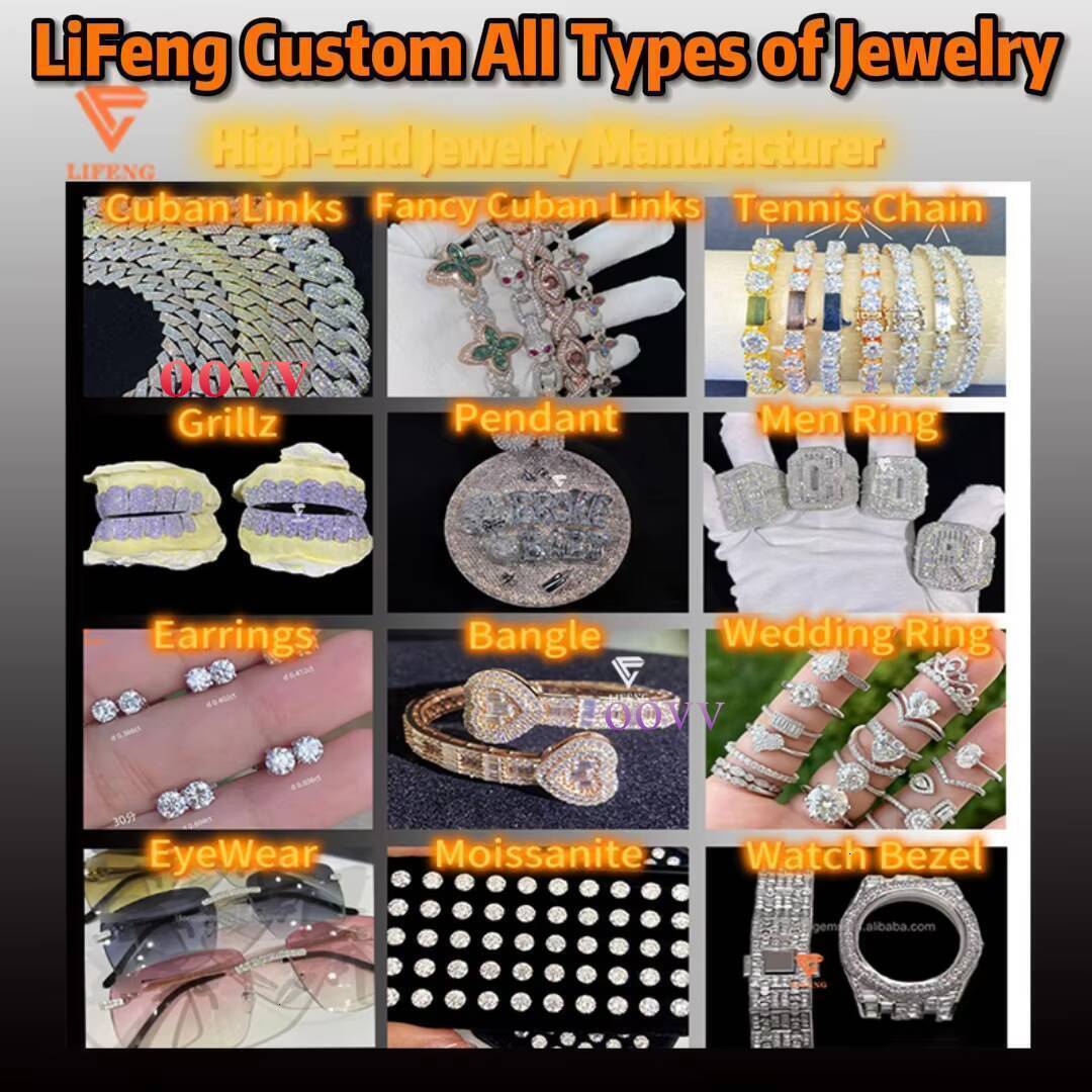 Rose Gold 10mm Tennis Bracelet VVS Pear Moissanite Diamond Hip Hop 925 Silver Bracelet Iced Out Chain for Men Charm Bracelet