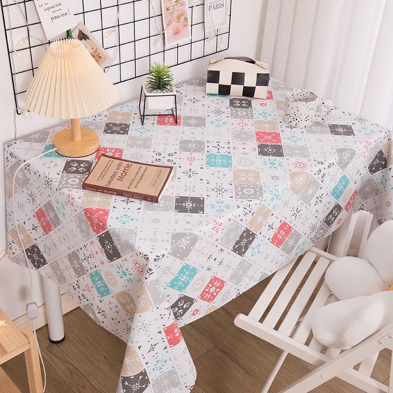 YL-38686 Custom PVC tablecloth, waterproof and oil-proof, desk decoration, dustproof tablecloth, coffee table mat