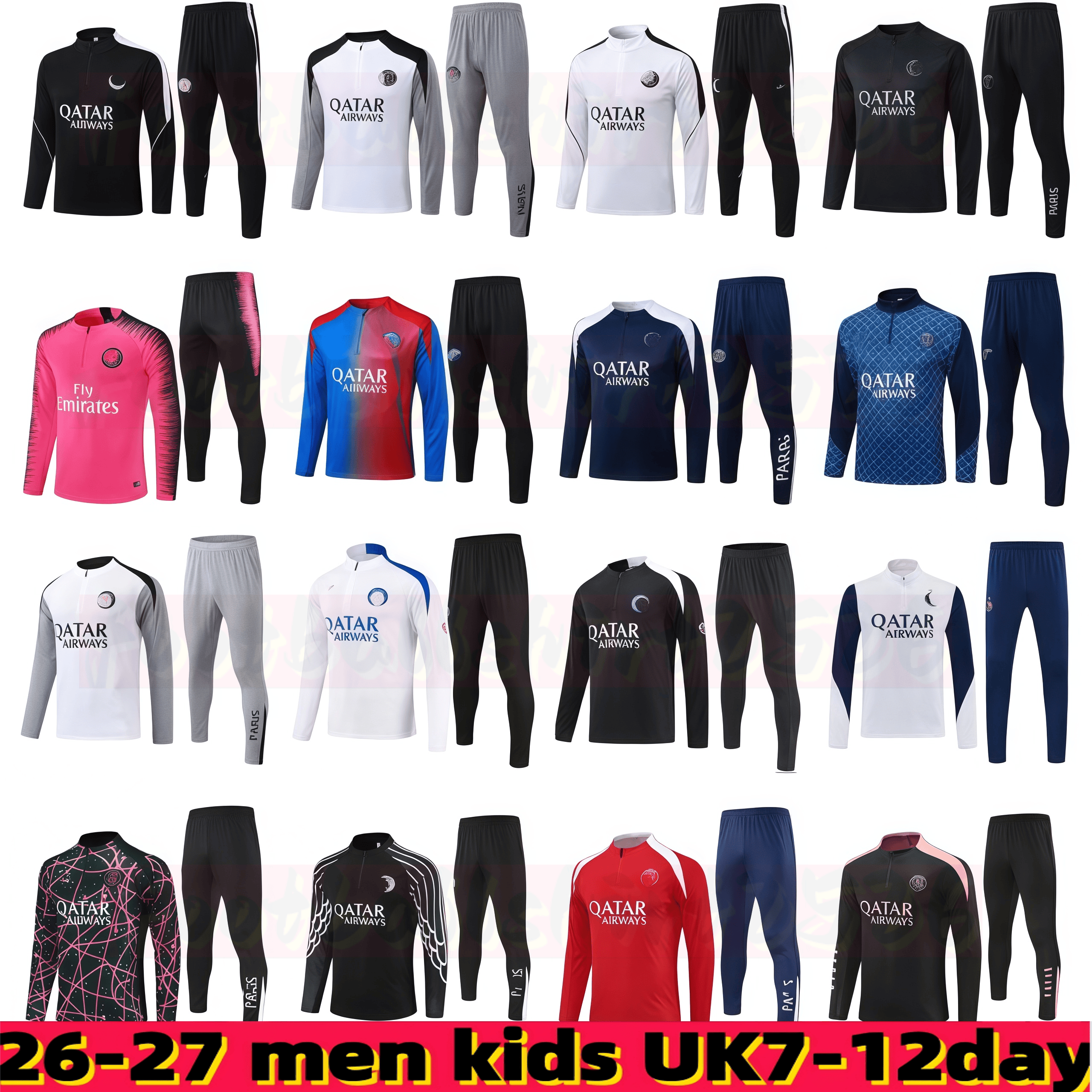 26 Tuta 27Psges Paris Fc Tuta Semi-Tirata A Maniche Lunghe Maillots Kvaratskhel…