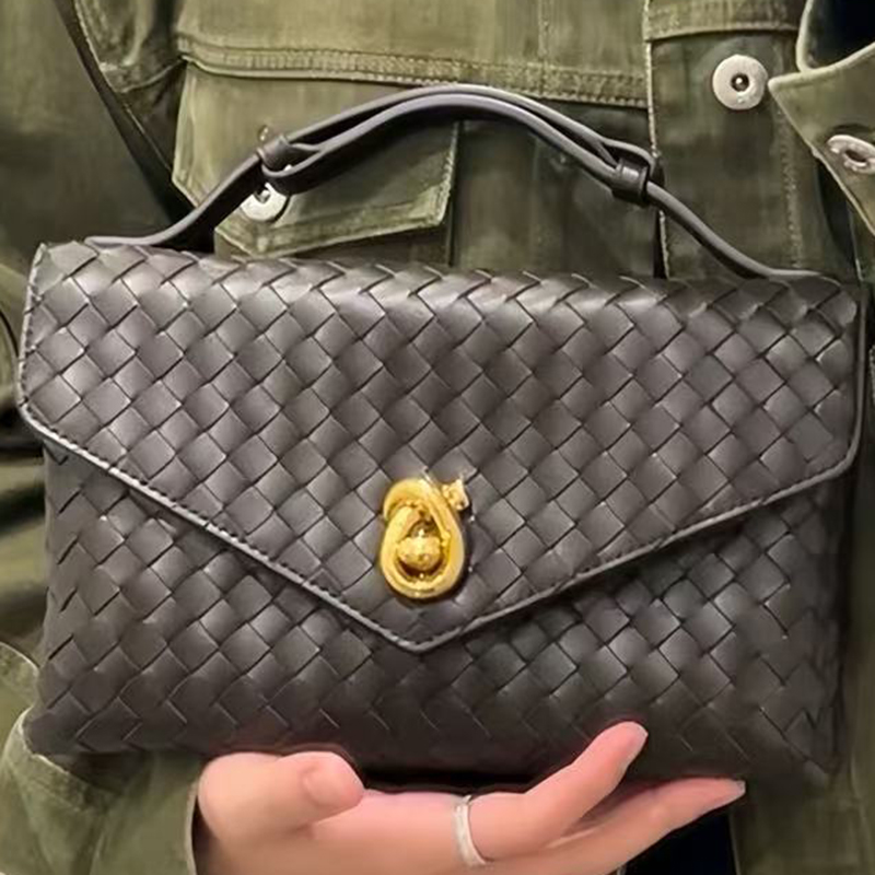 Top Quality Summer Knot Lock Shoulder Chain Drawstring Handbag Leather Envelope Style Wallet Intreccciato Woven Crossbody Fashion Sling Luxury Jodie Bag Purse