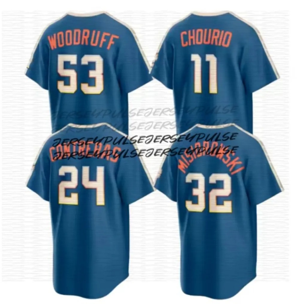 Milwaukees Brewers jersey William Contreras Christian Yelich Jackson Chourio Misiorowski Jake Bauers Sal Frelick Abner Uribe Robin Yount Brewer Baseba