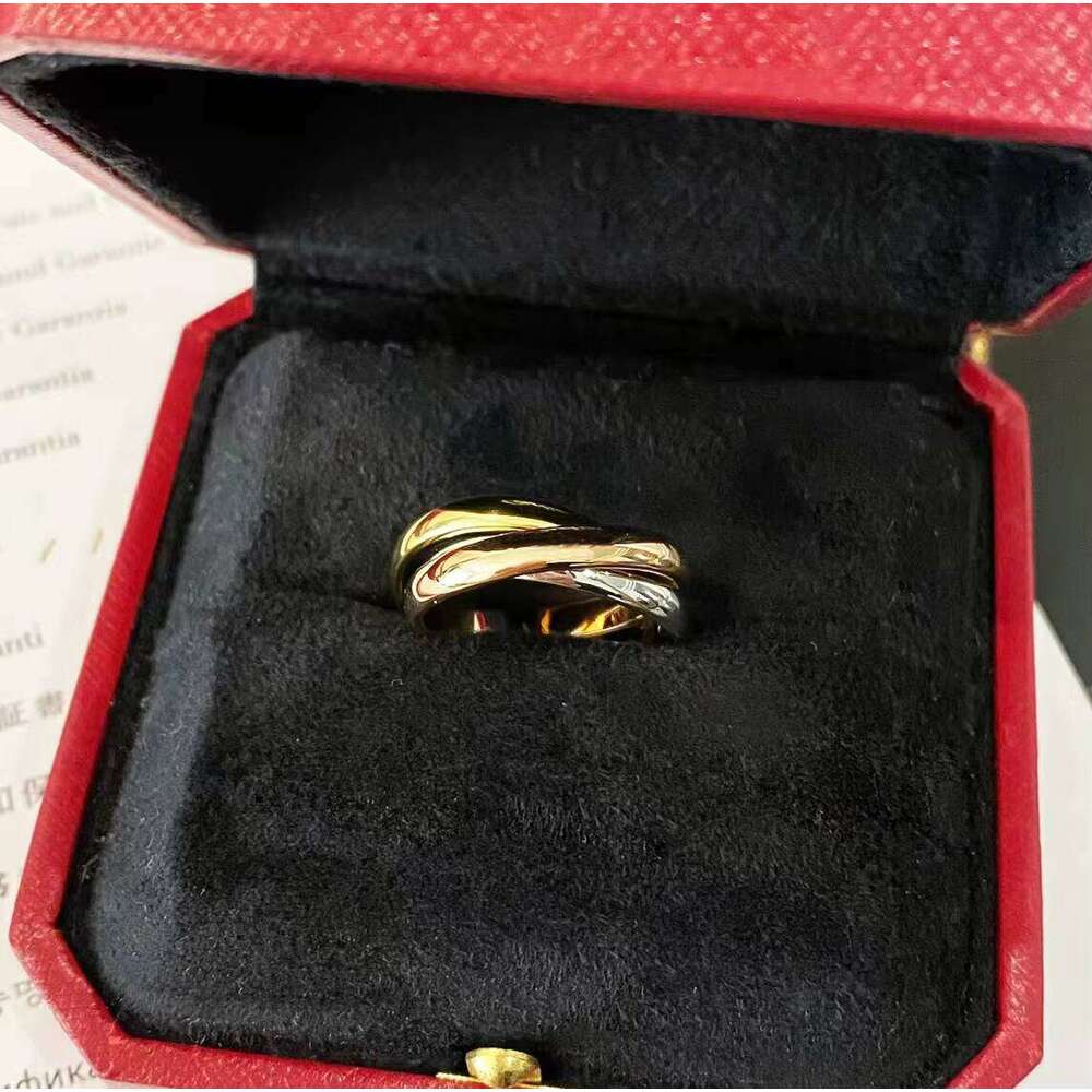 Fashion brand design jewelry titanium steel three-color ring Stylish Titanium Steel Diamond Ring - Three Color Design for Women & Men